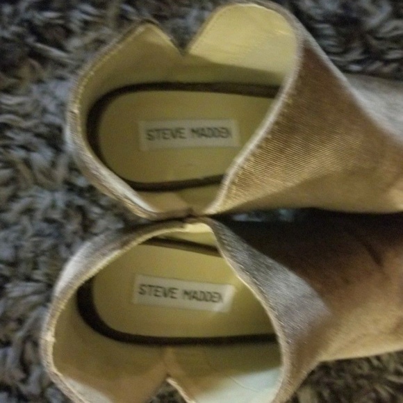 Steve Madden Kaitt Velvet Booties Open Toe Boots - Picture 5 of 7